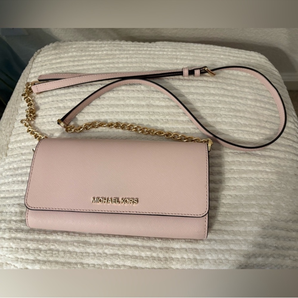 Michael Kors Blush Crossbody Bag with Gold Chain